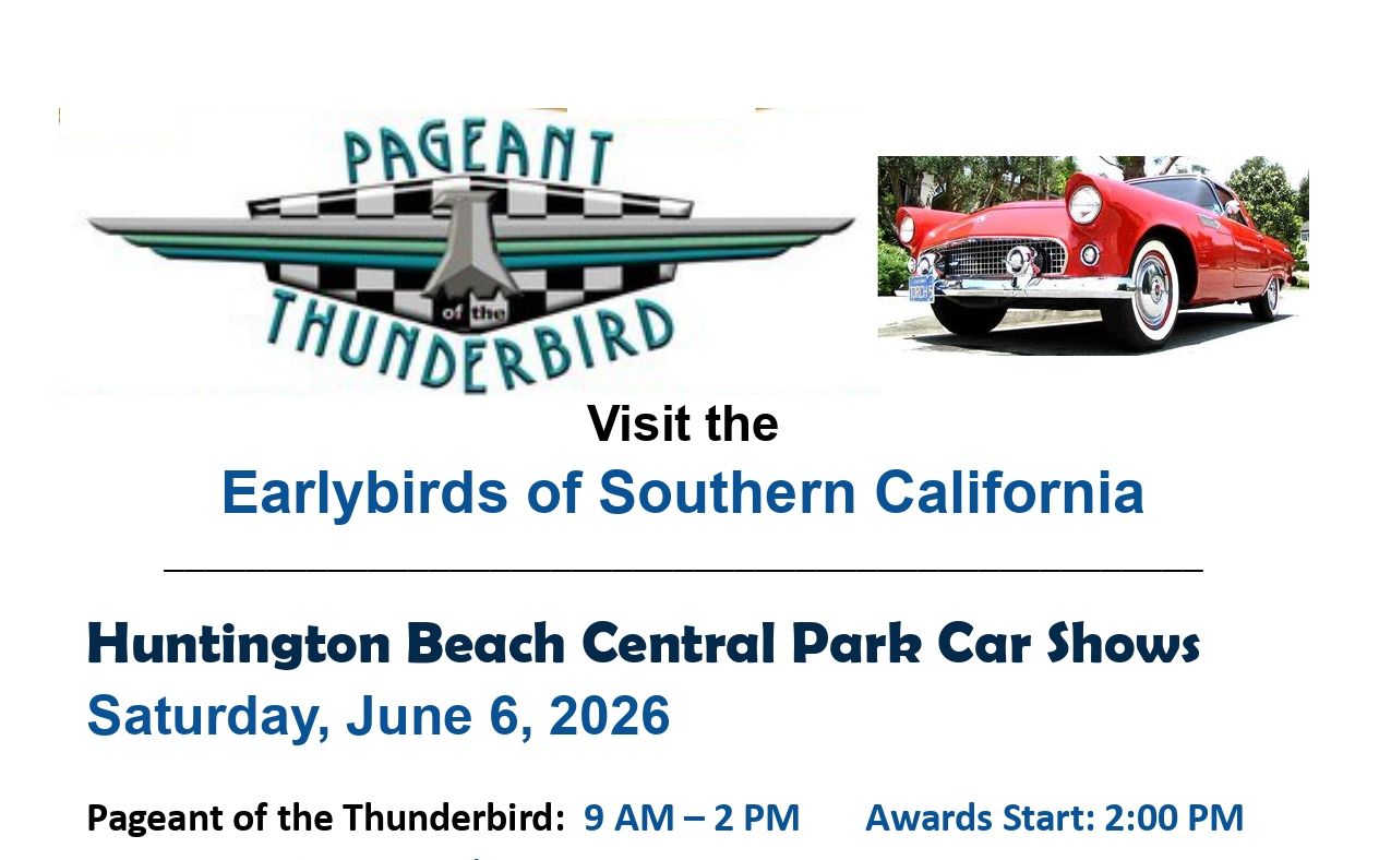 Pageant of the Thunderbird Car Show partial flyer June 2026
